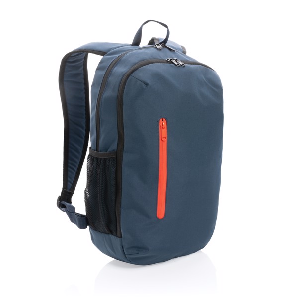 Základný batoh Impact z 300D rPET AWARE™ - Námornícka Modrá / Oranžová
