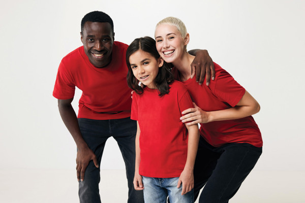 T-shirt pour enfants en coton recyclé IQONIQ Koli - Rouge / 1112