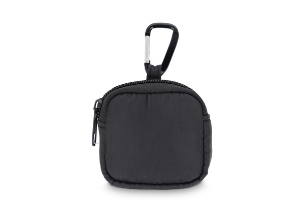 Pochette en nylon pour écouteurs 6,5 x 6 cm - Noir