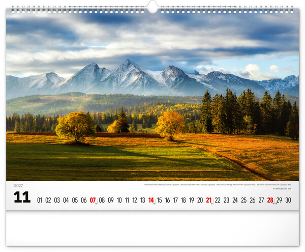 Notique Nástenný Kalendár Magické Tatry 2027, 48 x 33 cm