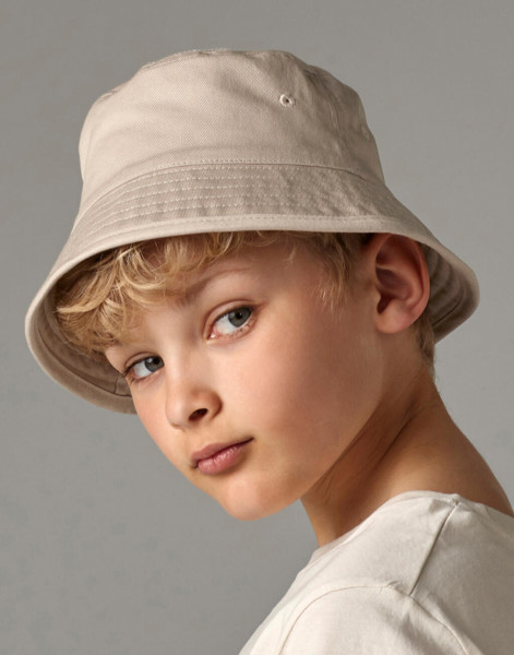 Cappello Bucket Junior In Cotone Organico - Powder Blue / S/M