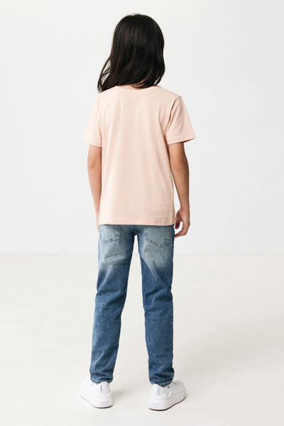 Iqoniq Koli kids lightweight recycled cotton t-shirt - Peach Nectar / 910