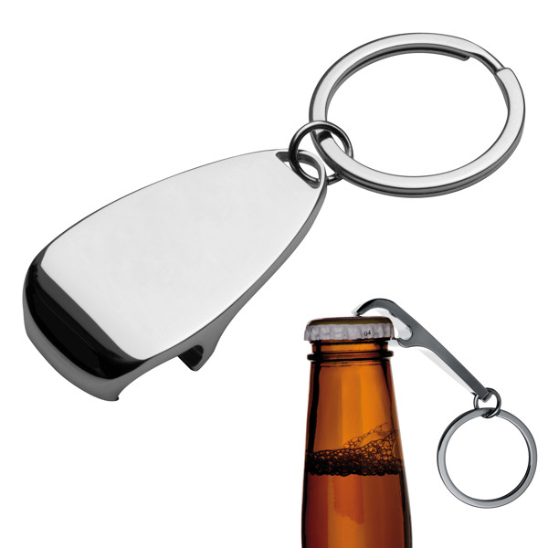 Metal keyring with bottle opener GINO - Silvergrey