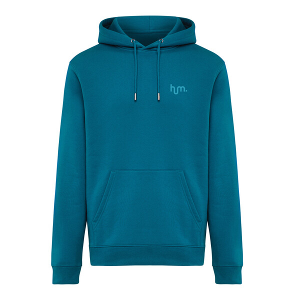 Mikina s kapucí IQONIQ Joshua z recyklované bavlny - Dark Teal / S