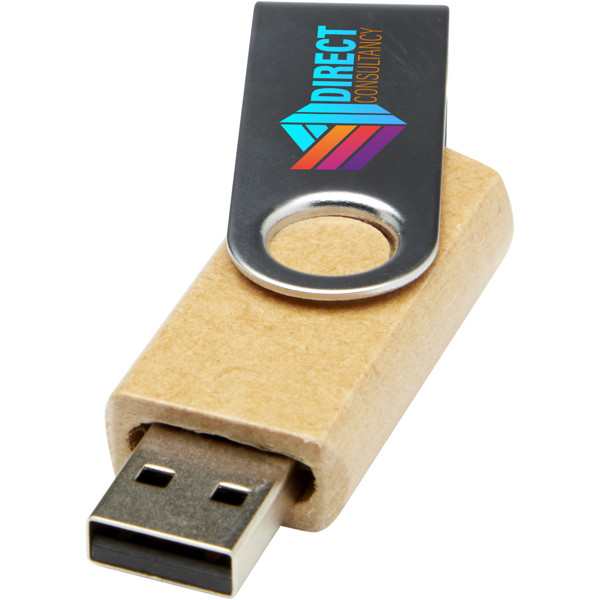 Clé USB 2.0 Rotate en papier recyclé - Marron kraft / 1GB