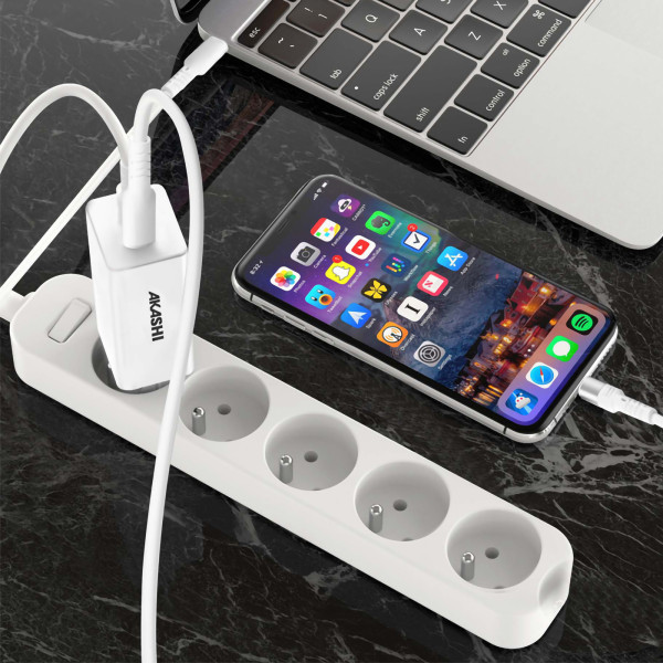 ATSUI - PACK CHARGEUR SECTEUR GAN ECO 65W + CABLE USB-C 65W