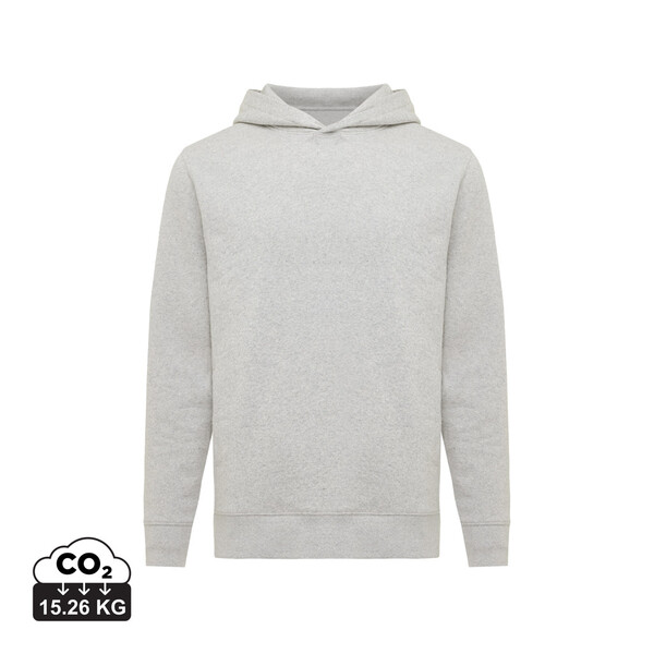 Mikina s kapucí a bočními kapsami Iqoniq Yengo z rec. bavlny - Light Heather Grey / 4XL