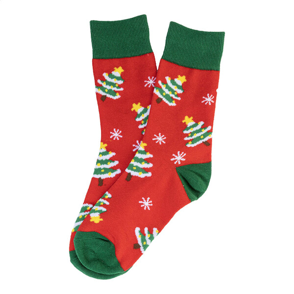 Vánoční ponožky Julsokka, stromeček - Červená / Zelená / 46