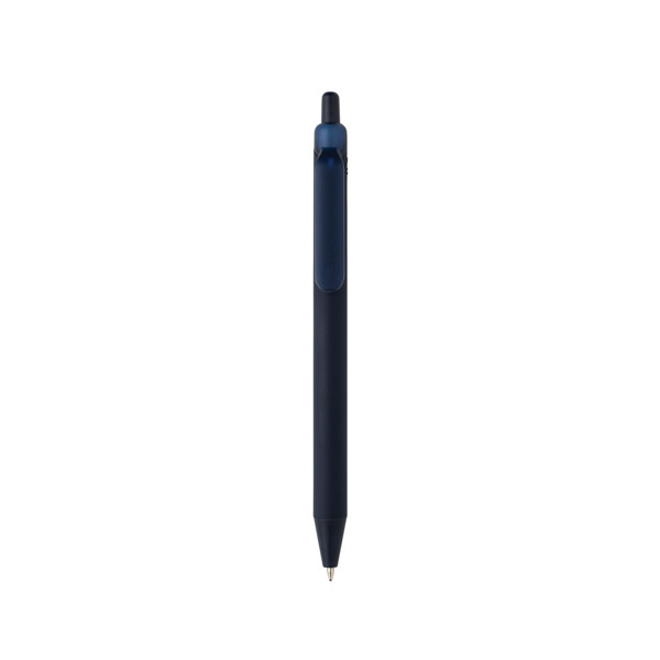 Stylo avec finition gomme en ABS recyclé certifié GRS Tide - Bleu Marine