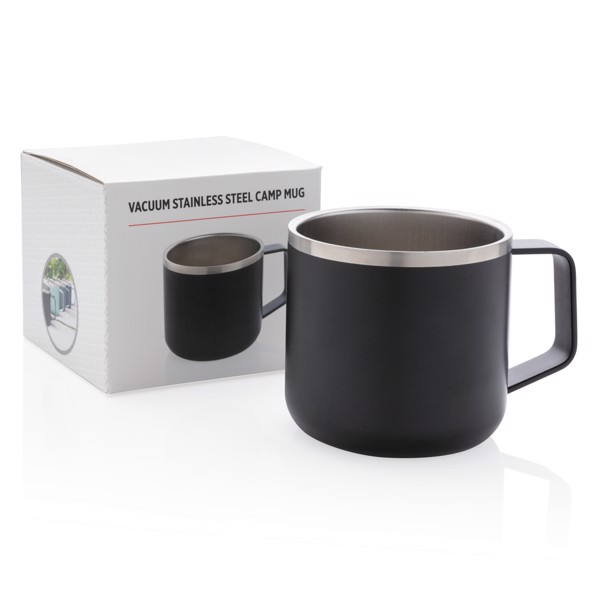 Xd Collection camp mug, 350ml, stainless steel - Black