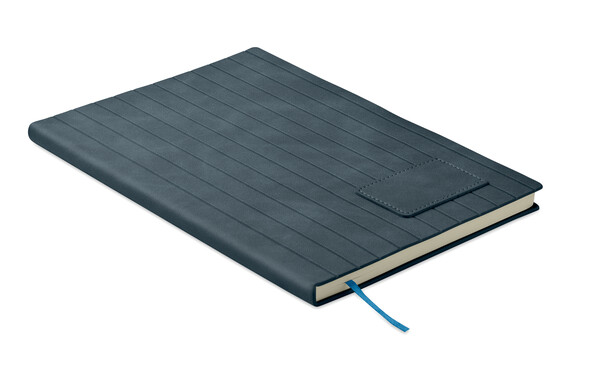 Bloco de notas A5 em PU fumado Tintray - Azul