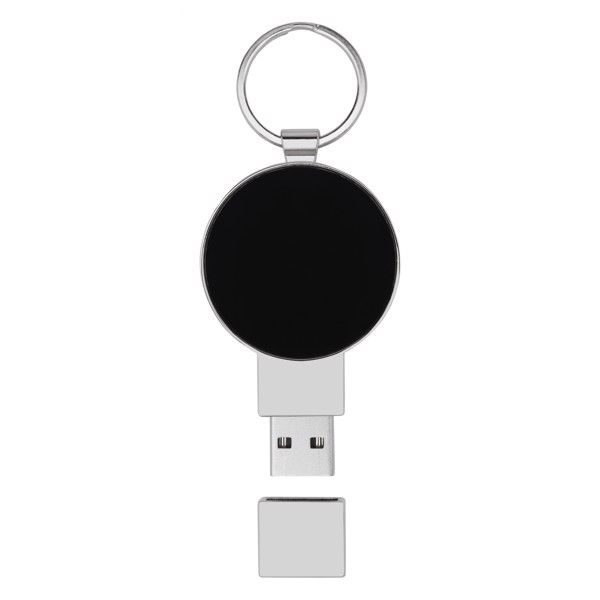 Runder Light Up USB Stick - schwarz / silber / weiss / 1GB