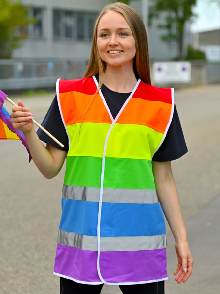 Rainbow vest 'Pride' - Red Orange Yellow Green Blue / 2X/3X