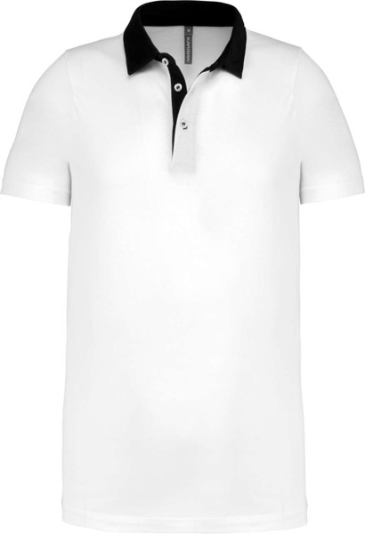 Muška dvobojna polo majica od džerseja - Bijela / Navy / 2XL