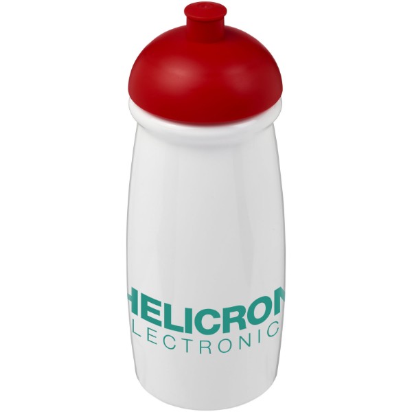 Sportovní láhev s kupolovitým víčkem H2O Pulse® 600 ml - Bílá / Červená s efektem námrazy