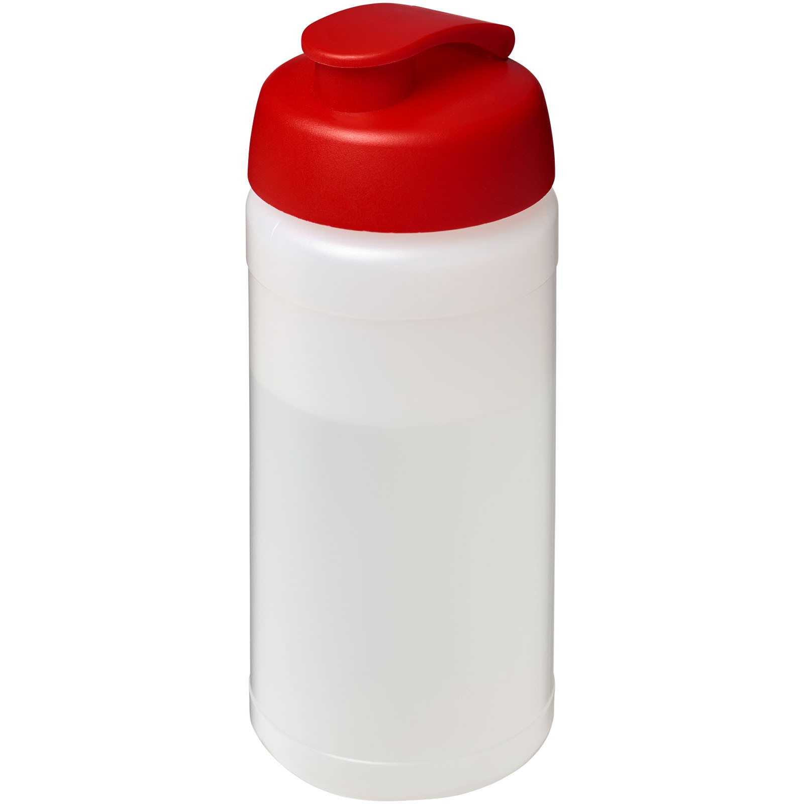 Sportovní láhev s vyklápěcím víčkem Baseline® Plus 500 ml - Průhledná / Červená s efektem námrazy
