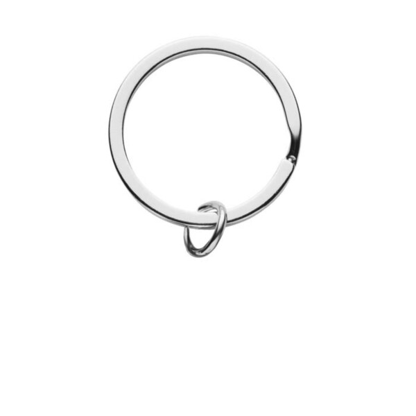 Round recycled zinc alloy, doming keychain - Flat ring / Tissue paper wrapping