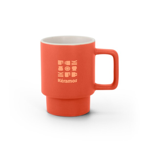 KUERTEN. Keramický hrnek s matným povrchem, 330 ml - Červená