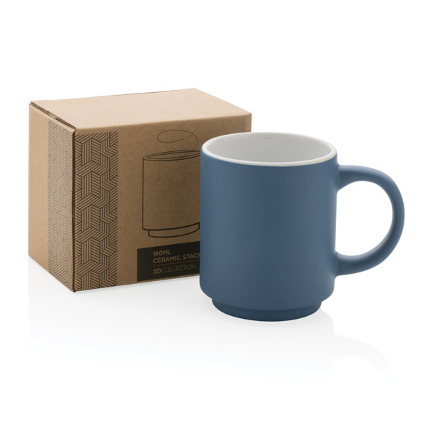 Ceramic stackable mug 180ml - Blue