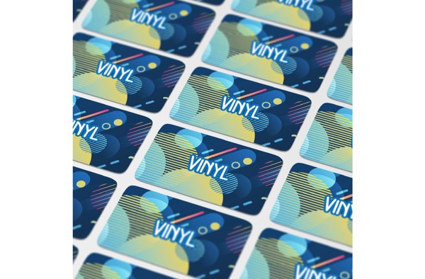 Vinyl Sticker Rectangle 80x25mm - White