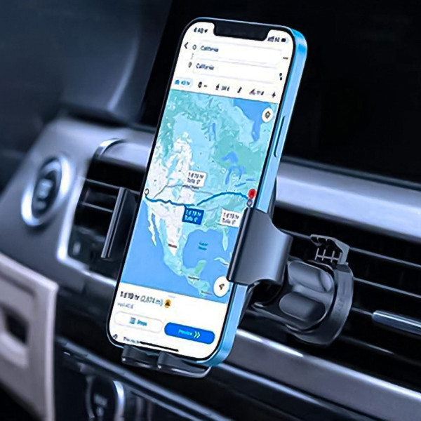 YUDOSHA - SUPPORT VOITURE AVEC CHARGE RAPIDE SANS FIL 15W ET 2 SYSTÈMES DE FIXATION