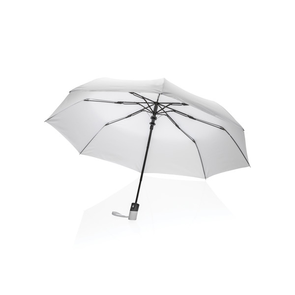 21" Impact AWARE™ RPET 190T mini auto open umbrella - White