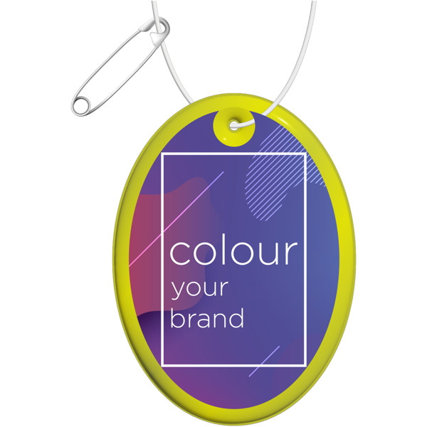 Pendente refletor de PVC oval RFX™ - Amarelo neón