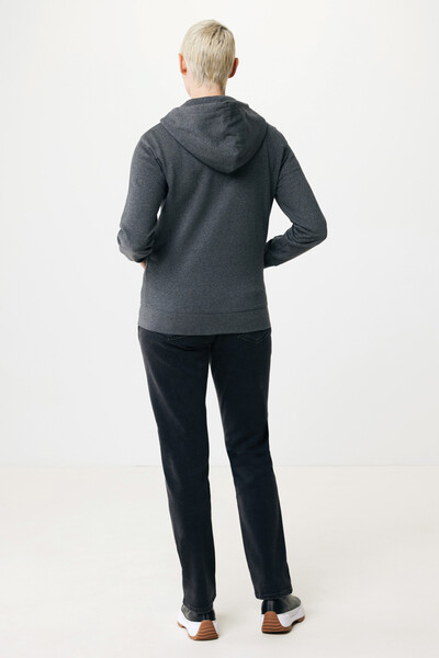 Mikina na zips s kapucňou Iqoniq Abisko z recykl. bavlny - Heather Anthracite / XS