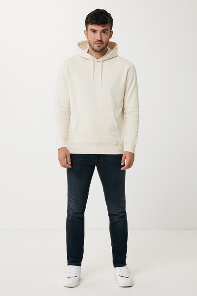 Lehká mikina s kapucí Iqoniq Rila z recykl. bavlny - Natural Raw / XXXL