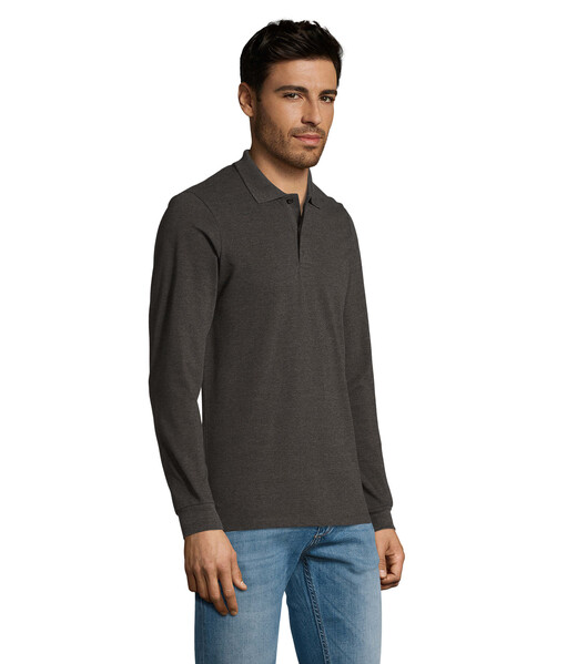 PERFECT MEN LSL POLO 180g Perfect Lsl Men - Antracite MatizadoM