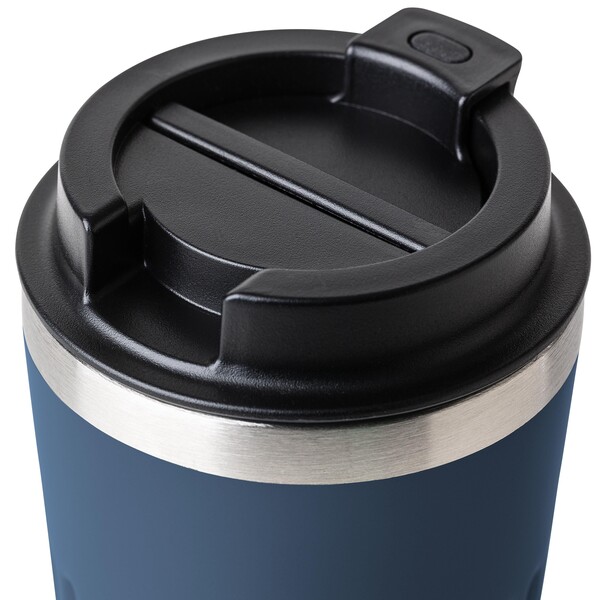 Mug de voyage en acier inoxydable recyclé (400 ml) Chiara - bleu