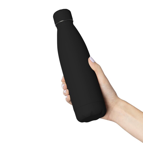 Recycled double-walled drinking bottle 500 ml Sunny - black
