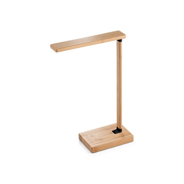 PS - MOREY. Bamboo folding table lamp with wireless charger