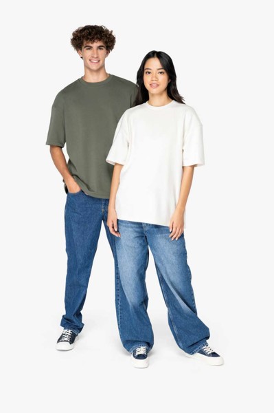 Unisex Eco-Friendly Oversized French Terry T-Shirt - Ivory / XL