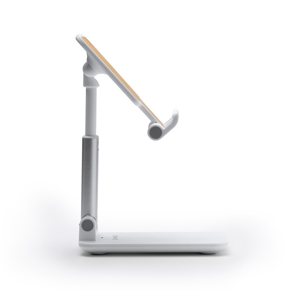 Soporte cargador inalámbrico rápido personalizado de ABS y bambú 15 W plegable