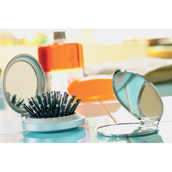 B Beauty foldable mirror brush, ABS plastic