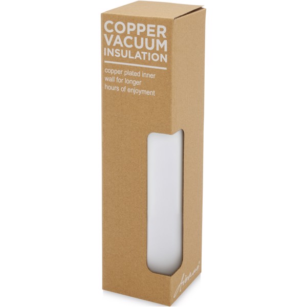 Garrafa de cobre de 600ml isolada a vácuo com loop de metal "Marka" - Branco