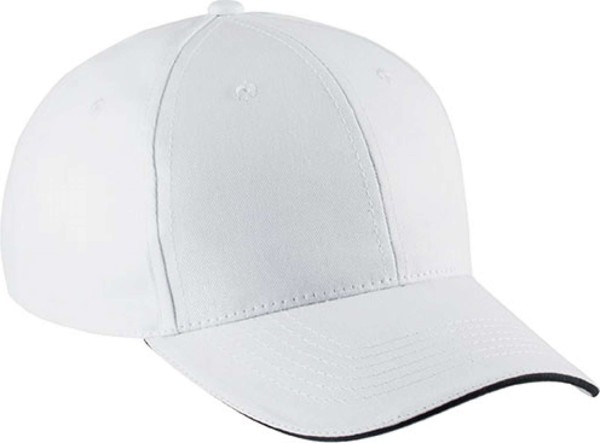 Sandwich Peak Cap - 6 Panels - White / Navy