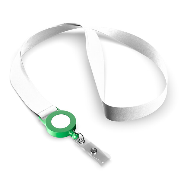 Polyester sublimation badge reel lanyard - Classic Green