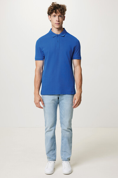 Polo en coton piqué et recyclé IQONIQ Yosemite - Bleu Royal / XXXL