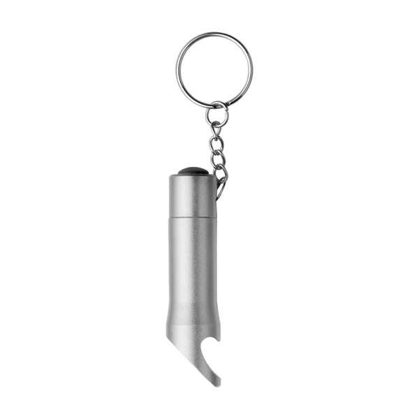 Aluminijski 2-u-1 držač za ključeve Carla - Silver