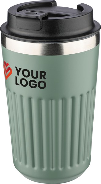 Gerecyclede roestvrijstalen reismok (400 ml) Chiara - wit