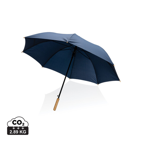 Parapluie 27" en rPET et bambou ouverture auto Impact AWARE™ - Bleu Marine
