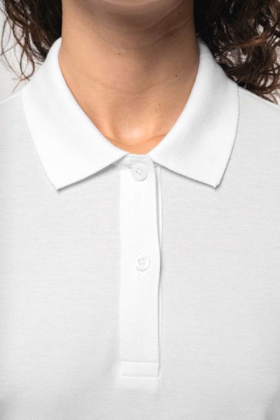 Ladies’ Organic 180 Piqué Polo Shirt Long Sleeves - White / M