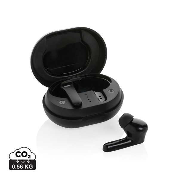 RCS standard recycled plastic TWS earbuds - Black