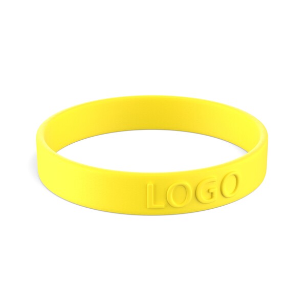 Customised silicone wristbands (12mm width) - Bright Canary Yellow / 18x1.2x0.2cm