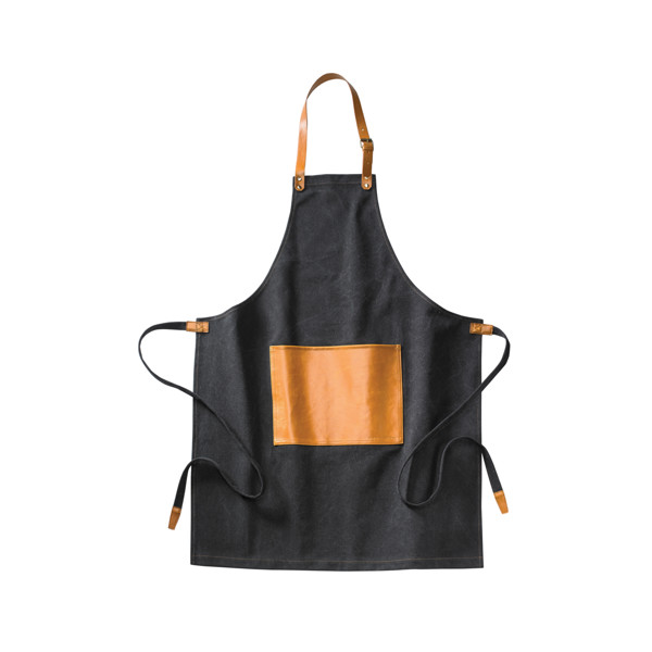 Vinga Asado apron, stonewashed canvas 500 gsm - Black