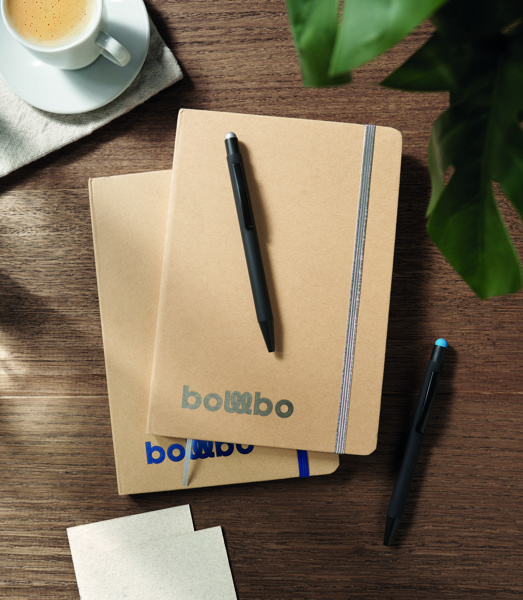 DIN A5 Notizbuch für Gravur Route - Silber