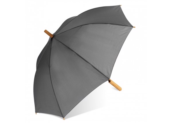 Stick umbrella 25” R-PET straight handle auto open - Grey