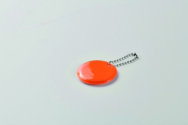 Round reflective keyring Grin - Neon Orange